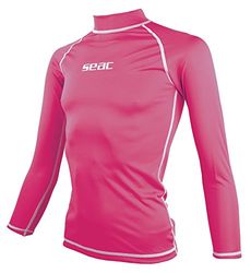 SEAC T-Sun Long Kid, Maglia Protettiva Rash Guard per Snorkeling e Nuoto Anti UV Unisex Bambini, Rosa, 5 Anni