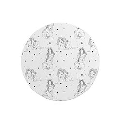 Questo Casa, Round Digital Printed Mouse Pad, Non-Slip Base, for Office and Home, Diameter:22cm