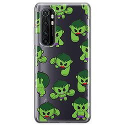 ERT GROUP mobiltelefonfodral för Xiaomi MI NOTE 10 Lite originalt och officiellt licensierat Marvel mönster Hulk 006 optimalt anpassad till formen på mobiltelefonen, gedeeltelijk transparant