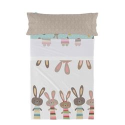 HappyFriday Moshi Moshi Rabbit Family Lakanset Flerfärgad 80/90 säng 2 stycken
