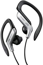 JVC HA-EB75-SN-U Auricolari Sport con Clip Regolabile, Ideali per l'utilizzo in palestra o corsa, Antisudore e Antischizzo (IPX2), Cavo lungo 1,2 m con plug compatibile con iPhone, Argento
