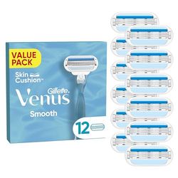 Gillette Venus Smooth Women's Razor Blade Refills, Pack of, 3 curve-hugging blades surrounded by protective cushions
