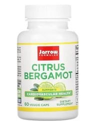Jarrow Formulas Citrus Bergamot, 500mg - 60 Cápsulas Vegetales, Suplemento de bergamota cítrica, Antioxidante y Salud Cardiovascular