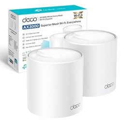 TP-Link Deco X50(2-pack) AX3000Mbps Whole Home AI-Driven Mesh WiFi 6 System, Dual-Band WiFi Booster with 3x Gigabit Ports, Coverage up to 4,500 ft2, Connect up to 150 devices, HomeShield Security
