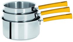 Cristel S3cmaj Serie 3 Casseroles Amovibles 16 a 20 cm + 1 Poignee Mutine Jaune