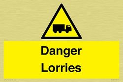 Danger Lorries Sign - 300x200mm - A4L