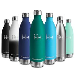 Gourde Isotherme 1L, Bouteille sans BPA, Anti Fuite, Gourde Inox Réutilisable, Bouteille Isotherme en Acier Inoxydable Double Paroi, Gourde Métal pour Enfant, Bureau, Sport, Yoga, École, Outdoor