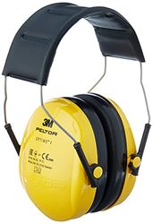 3M Peltor Optime I Orelhas H510A, protetor auditivo leve com almofadas suaves, proteção contra níveis de ruído entre 87 e 98 dB (SNR: 27 dB), amarelo, embalagem de 1