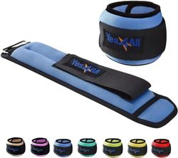 Yes4All Klittenband neopreen enkelgewichten set voor dames en heren met meerdere maten, kleur - beengewichten, polsgewichten, armgewichten om te wandelen, rucking, calisthenics, 2 x 0,9 kg