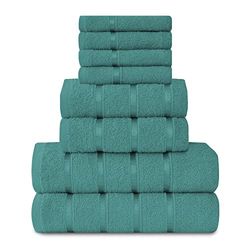 GC GAVENO CAVAILIA Ensemble de draps de Bain de Luxe très absorbants, 100% Coton égyptien, Douces et Confortables, Boston, Bleu Sarcelle