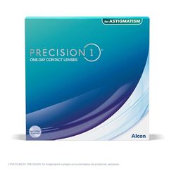 PRECISION1 for Astigmatism Lentes de contacto tóricas de reemplazo diario, Pack de 90, R 8.5 mm, D 14.5 mm, cilindro 1.25, eje 090, -2.50 Diopt