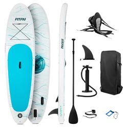FITFIU Fitness WAIMEA - Tabla de paddle surf hinchable diseño marino, modelo All Round con remo, sillín y accesorios, tabla SUP, peso máx. usuario 100kg, 305x76x15cm