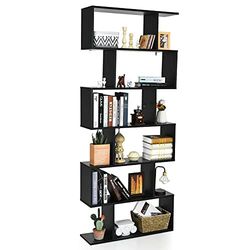 FANTASK Étagère sur Pied, bibliothèque à 6 Niveaux, séparateur de pièce, étagère de Bureau indépendante, étagère de Rangement