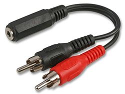 Pro Signal PSG03484 3,5 mm Stereo Jack Socket naar 2x Phono (RCA) Plugs Lead, 1.8m, Zwart