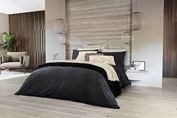 KALAMA JACQUARD DEKBEKLEDING D/B ZWART