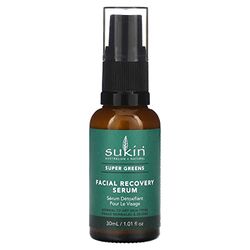 Sukin Super Greens Facial Recovery Serum 30ml- with Acai & Goji Berry; cruelty free & vegan friendly - has a light consistency for speedy absorption & infused detoxifying ingredients.