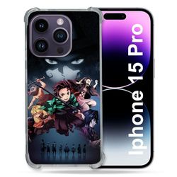 Cokitec Förstärkt fodral för Iphone 15 Pro (6.1) Manga Demon Slayer svart