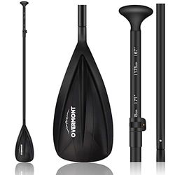OVERMONT Stand-up peddel SUP telescopische peddel 165 cm - 215 cm verstelbaar demonteerbaar aluminium voor stand-up-peddel, kajakken, kanoën, surfboard