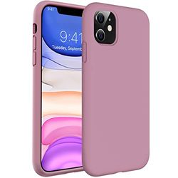 Blyge Hoes voor iPhone 12 Pro, slanke beschermhoes van vloeibare siliconen, compatibel met iPhone 12 Pro 6,1 inch, krasbestendig, kleur crabapple