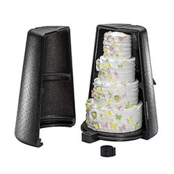 Thermohauser Présentoir à gâteaux en polypropylène Noir - pour Un présentoir à gâteaux à 5 étages Maximum - Diamètre : 46 cm - Hauteur : 72 cm