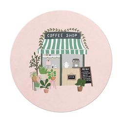 Miquelrius - Alfombrilla ratón antideslizamiento, Accesorio Escritorio tamaño ø200mm, Material poliéster para Deslizamiento Suave, Alfombrilla Redonda con Base Firme de Goma, Mousepad Coffee Shop