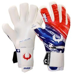 Renegade GK Eclipse Liberty Professionele Keepershandschoenen met Pro-Tek Fingersave Zwart | Rood, Wit & Blauw Voetbal Keepershandschoenen (maat 10, Volwassene, Negatieve Cut, Niveau 5)