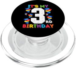 Bloques de 3 años de edad Building Master Builder 3er Cumpleaños Niño PopSockets PopGrip para MagSafe