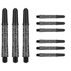 Target Darts 3 x Ink Design Negro Intermedio Negro Pro Grip Dardos Ejes- 9 in Total