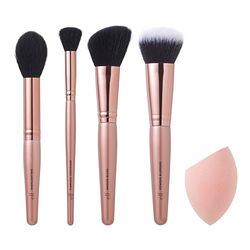 e.l.f. Cosmetics Complexion Essentials Brush & Sponge Set, Concealer, Powder, Blush & Highlighter Brushes & Total Face Sponge For A Perfect Complexion