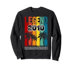 Retro Legend para 14 cumpleaños, 14 años, nacidos en 2010, regalos de cumpleaños Sudadera