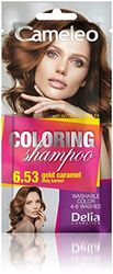 Cameleo Shampooing teinté - Gold Caramel - Rafraîchissement rapide et facile des couleurs « couleur en couleur » - Sans ammoniaque ni oxydant - Shampoing en sachet - 40 ml