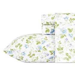 Laura Ashley 220486 Primavera Bloom flores conjunto de lençóis, azul, casal duplo