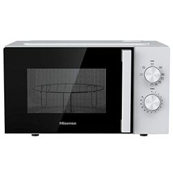 HiSense Forno a microonde H20MOWP1HG con funzione grill e controllo meccanico, capacità 20 l, potenza 700 watt su 5 livelli, colore Bianco