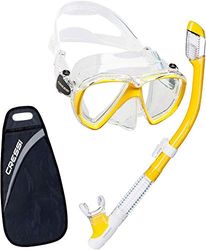 Cressi Ranger & Tao Dry - Combo Set Máscara y Snorkel, Unisex, Transparente/Amarillo