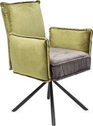 Kare 83544 Chelsea-Silla con reposabrazos, Talla única, Terciopelo, Verde/Gris