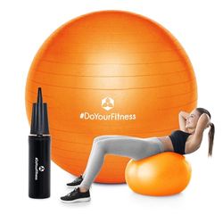 DoYourFitness - Gymnastiek Bal - »Orion« - zitbal en fitness bal ter ondersteuning van lichaamshouding, coördinatie en balans - Maat : 85 cm - Oranje