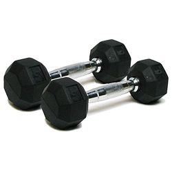 SPRI Deluxe Rubber Dumbbells (2,3 kg) (Verkocht als set van 2)