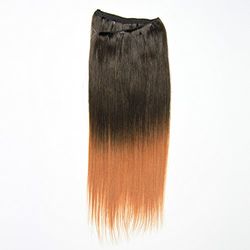I&K 18” Onepiece QuickFit 100% Human Hair Extensions T2/30-Dip Dye Darkest Brown to Auburn 18 inches
