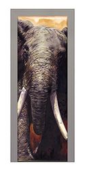 decoratieve afbeelding voor deur Olifant 83.00x211.00x0.05 cm multicolor