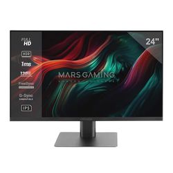 Mars Gaming MV-24, Monitor 24’ IPS FHD 120Hz, HDR10 1ms, FreeSync and G-SYNC, PC Monitor with Built-in Speakers, 25° Tilt, Low Blue Light and Flicker Free, HDMI + DisplayPort + 3.5mm Jack, Black