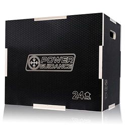 POWER GUIDANCE Träplyo-låda, Jump Box – perfekt för crossträning – 75/60/50 cm, 60/50/40 cm, 40/35/30 cm – plyometrisk hopplåda (svart-L)