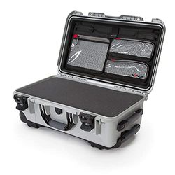 Nanuk 935 waterdichte koffer met pluche schuimvulling en organizer voor deksels, zilver
