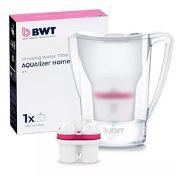 BWT Jarra Filtradora de Agua Aqualizer Blanca 2,7L – Reduce Cal, Cloro e Impurezas y Enriquece con Magnesio – incl. 1 Cartucho