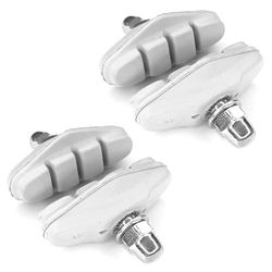 cyclingcolors 4x Pattini Freno Bici Corsa City 50mm Ganasce Pastiglie con Vite Bicicletta Freni Ricambio, bianco