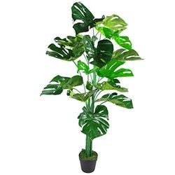 Leaf Planta Monstera Artificial de 120 cm en Maceta Negra