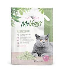 Cat&rina MeVeggy - Arena Vegetal para Gatos de 15 l de Larga duración. Arena Natural y aglutinante, desechable en orgánico o en el Inodoro. Neutraliza los olores y no se Pega a Las Patas y el Pelo.