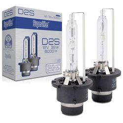 Superlite Set of 2 Xenon D2S 12V 35W 6000K Xenon bulbs for Night Vision main headlights. E1 R37/03 approved and RoHs and CE certified. White light for superior visibility.