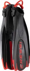 CRESSI Maui Long Fins - Pinne Lunghe Regolabili destinate al Nuoto e Allo Snorkeling, Nero/Rosso (dive center), S/M (38/41), Unisex Adulti