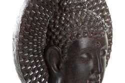 FIGURA RESINA METAL 21X10,5X31 BUDA MARRON OSCURO