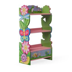 Teamson Kids Grote Magische Tuin Houten Boekenkast voor Kinderen - 3 Niveaus - Voor Speelgoed & Boeken - Kinderslaapkamer Accessoires - 96.5cm (H) x 55.9cm (L) x 29.2cm (B)